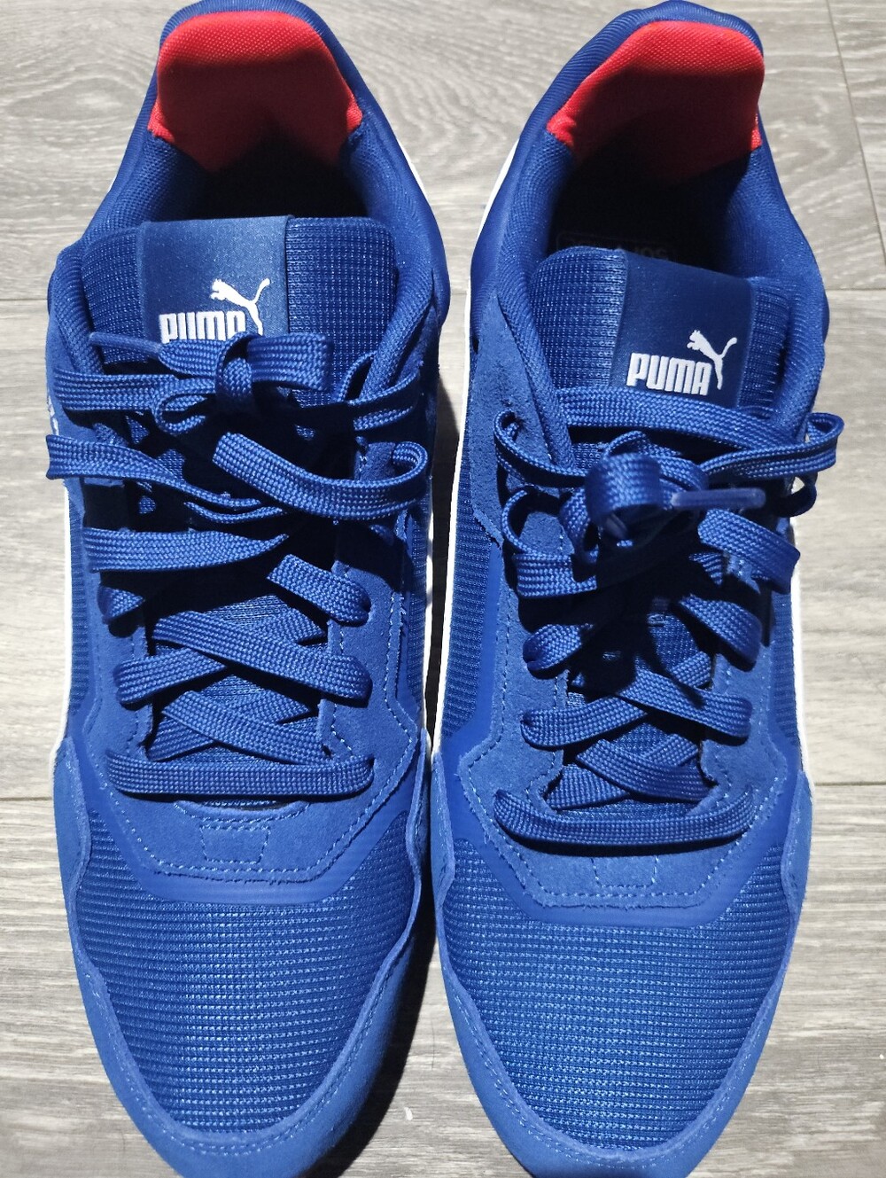 PUMA Blue Athletic Sneakers with Red Inner Lining